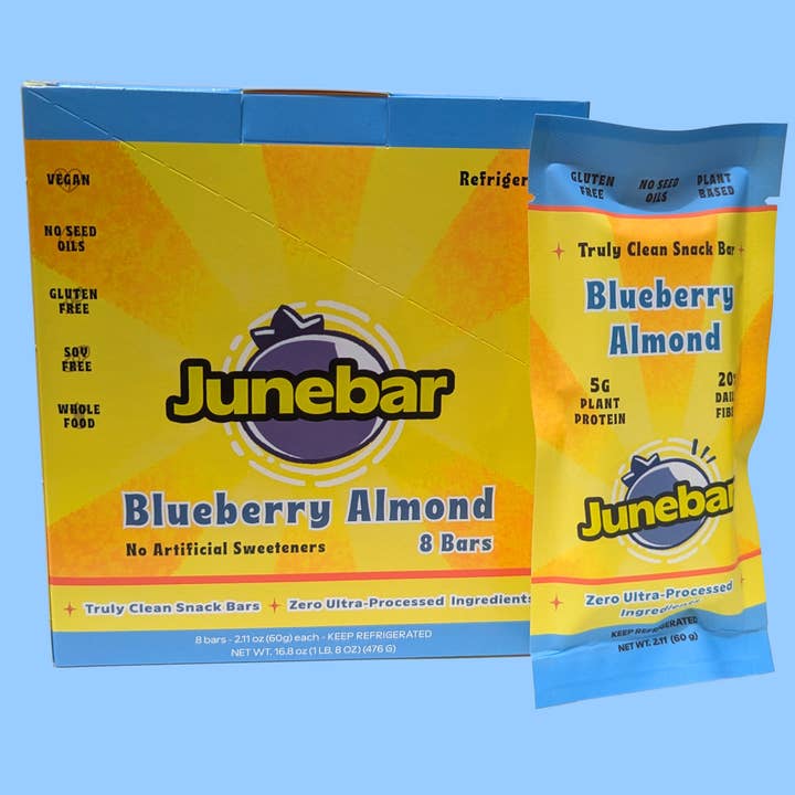Blueberry Junebars (Carton of 8) for wholesale by Junebar