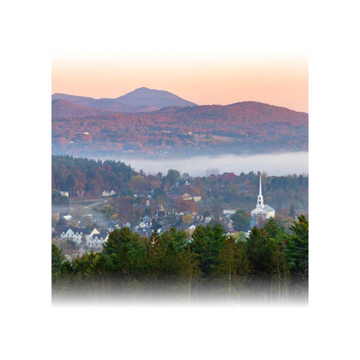 notecards | Misty Stowe Autumn | Stowe, Vermont for wholesale by wjd photography