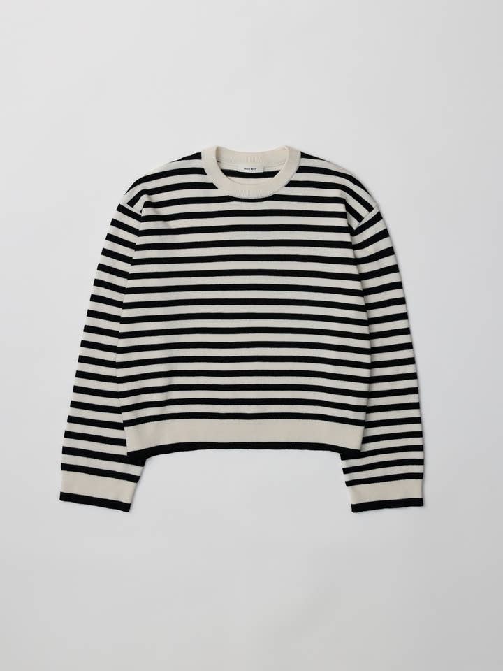 MOD REF - Wholesale Knit Sweater - Women's - The Klein Sweater | Striped Boyfriend Sweater8