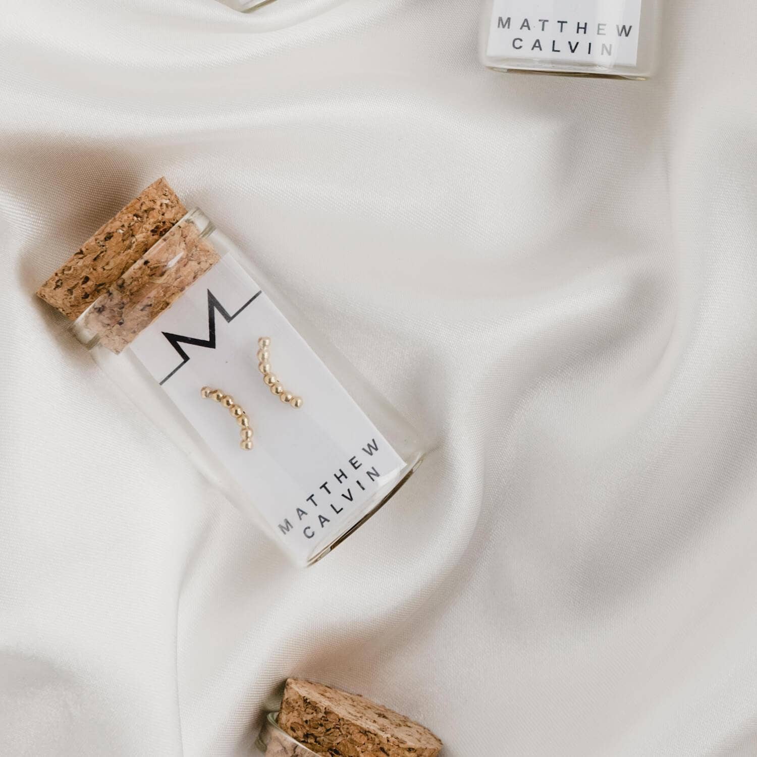 Matthew Calvin - Wholesale Stud/Post Earrings - Curved Beaded Studs - Rose Gold2