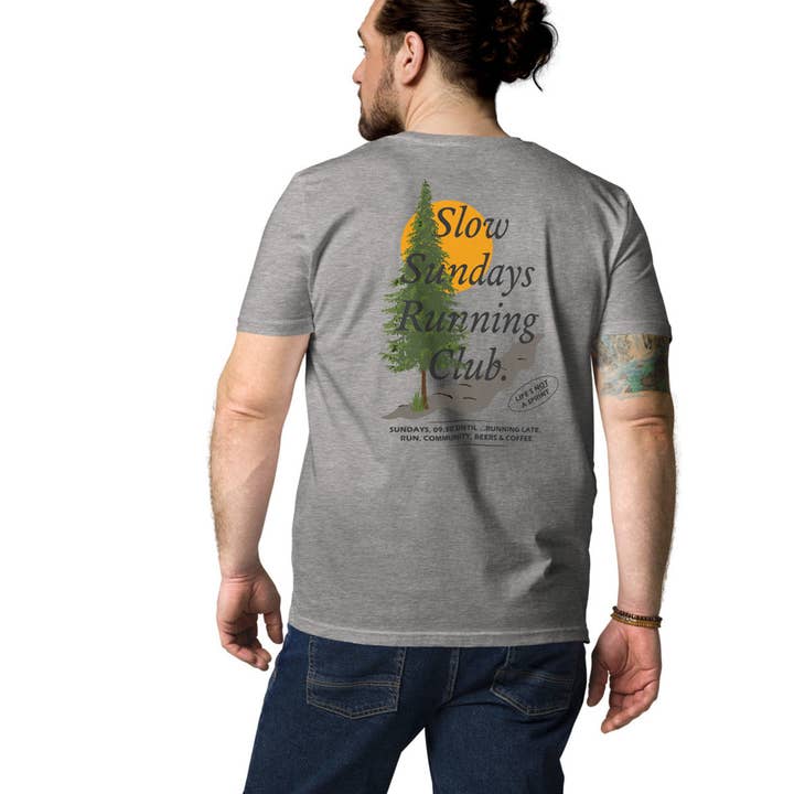 Mountain Pine Slow Sundays Running Club Organic Cotton T-Shirt for wholesale by ANCHOR & CREW