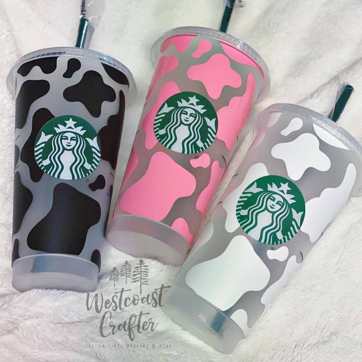 Cow Print Starbucks Cold Cup for wholesale by Westcoast Crafter