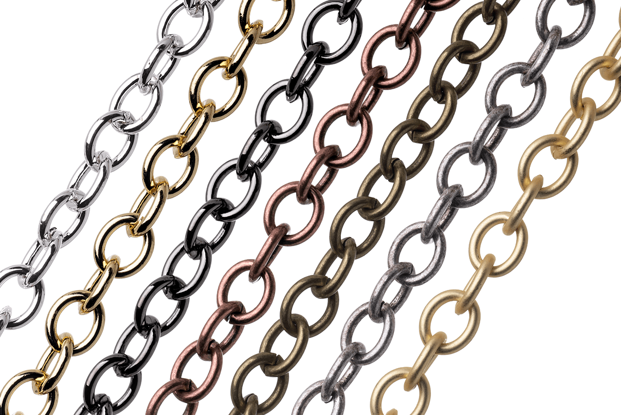 Continental Beads - Wholesale Craft Supplies - Oval Cable Chain 7mm x 5.8mm available in Multiple Colors sold by the Foot - CH 26091