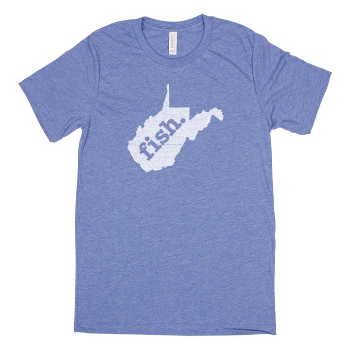 poisson. T-shirt unisexe pour hommes - Virginie-Occidentale pour la vente par Home State Apparel