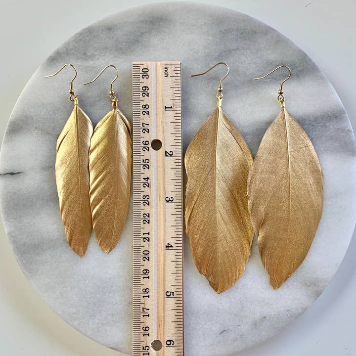 Libby & Smee - Wholesale Dangle Earrings - Gold and Silver Feather Earrings6