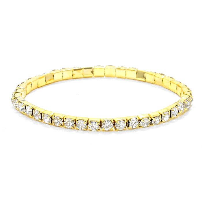 Diacly - Wholesale Tennis Bracelet - 1 Row Strand Line Stretch Rhinestone Bracelet0