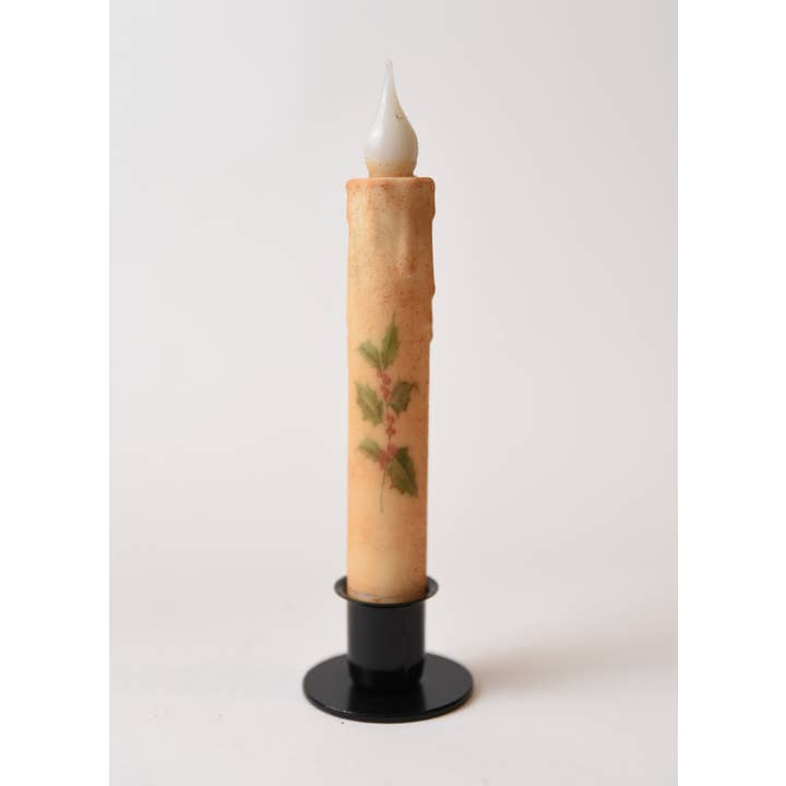 LMS Wholesale - Wholesale Flameless Candle - Holly Sprig LED Timer Taper Candle2
