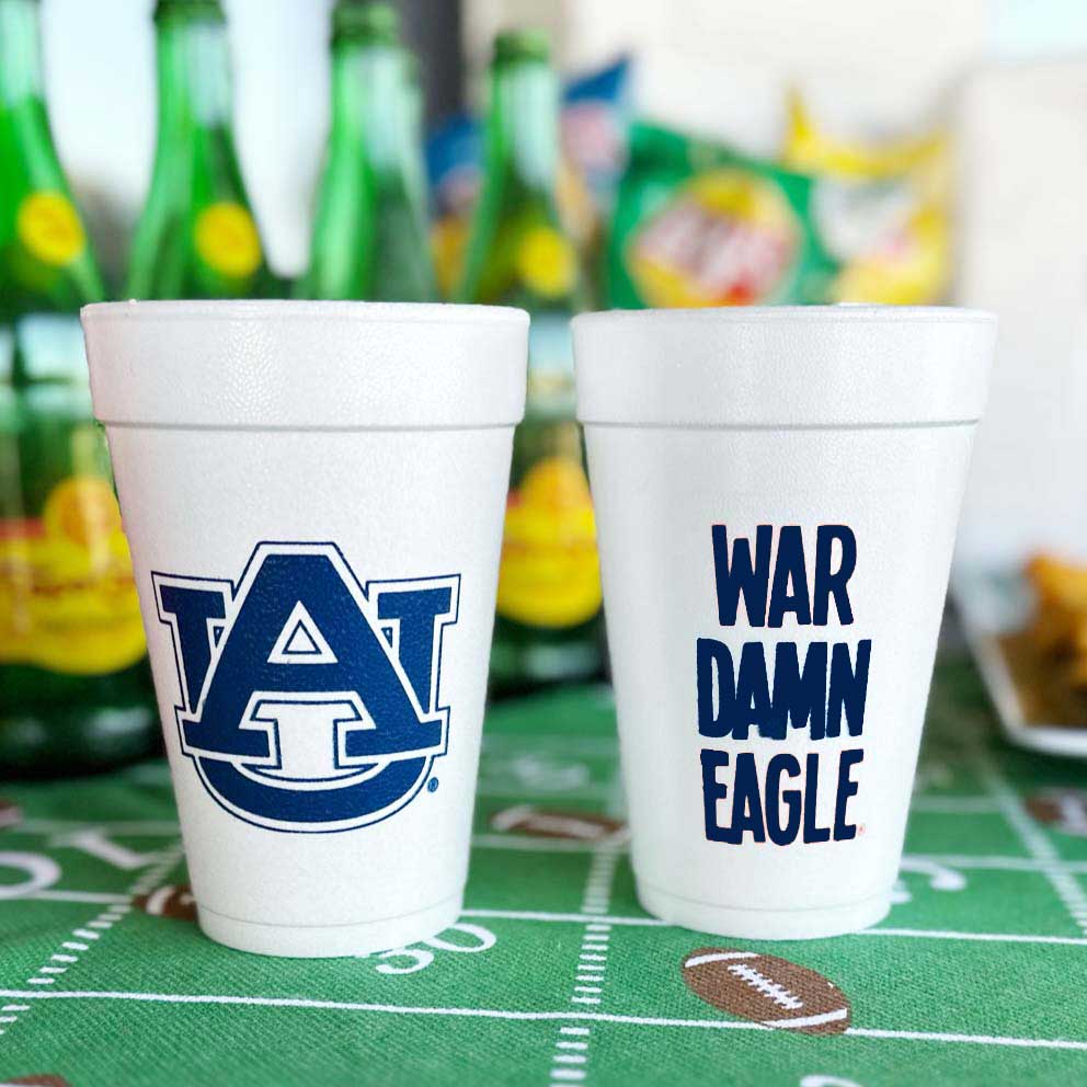 Two Funny Girls - Wholesale Disposable Cup - Foam Cup - Auburn University/War Damn  Eagle (10 ct bag)1