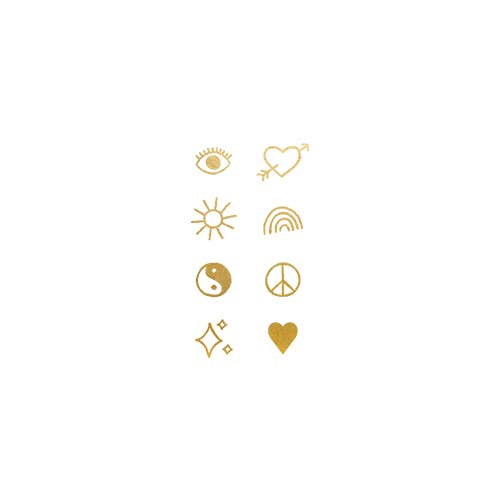 Tattly - Wholesale Temporary Tattoo - Gold Tattly Flash MTL Tattoo Pair