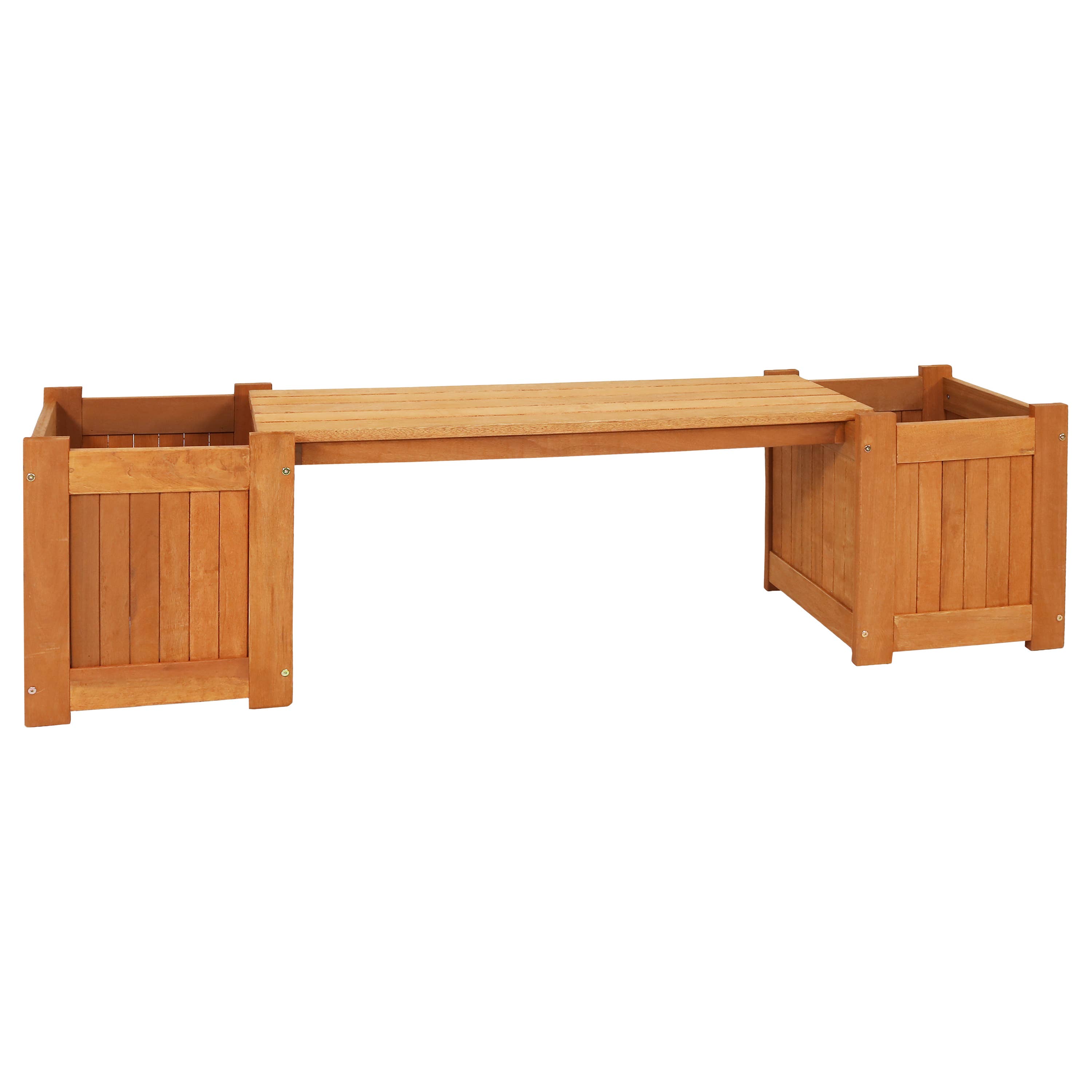 Sunnydaze Decor - Wholesale Bench - Meranti Wood Outdoor Bench with Planter Boxes1