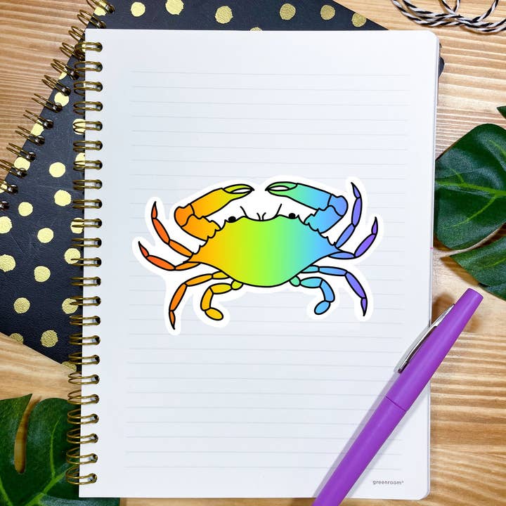 Jami Creates - Wholesale Sticker - Rainbow Crab Pride Sticker