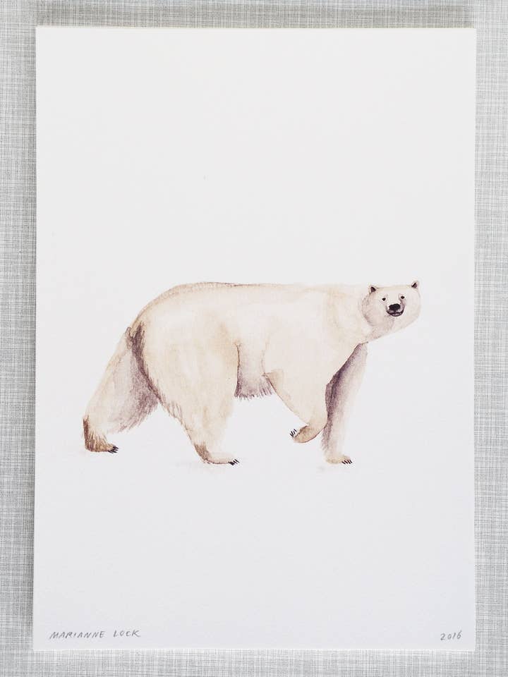 Polar Bear Animal Print A4 size for wholesale by Mary and the Locks