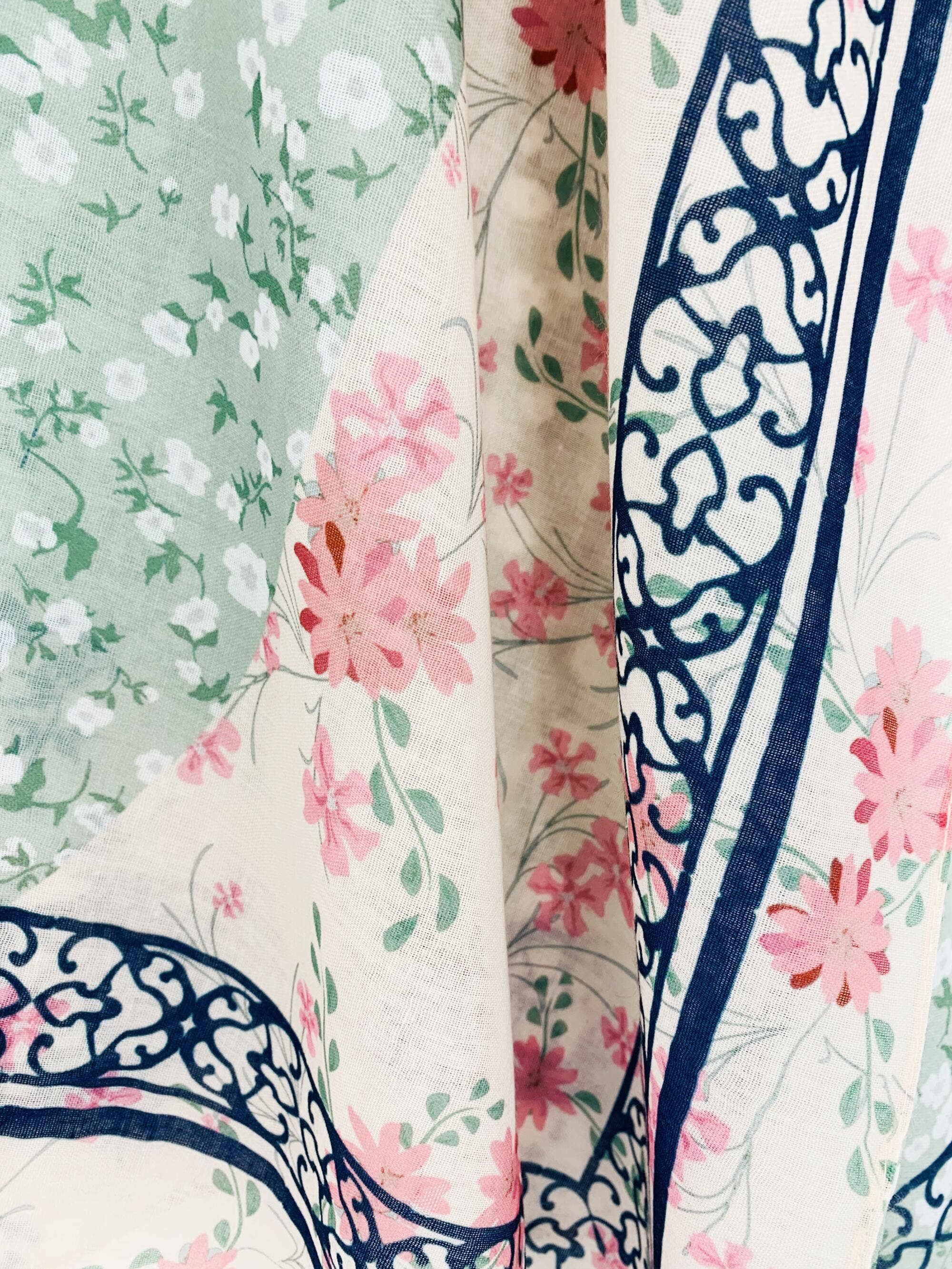 JC Sunny Fashion – Engroshandel Kimono - Dame – JC09115603 Pink-Aqua Daisy Patchwork Kimono3