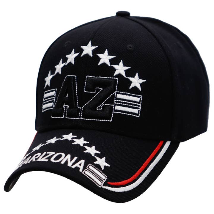 Cap Zone - Wholesale Baseball Cap - Unisex - Arizona AZ Star Stripe Velcro Back Baseball Cap