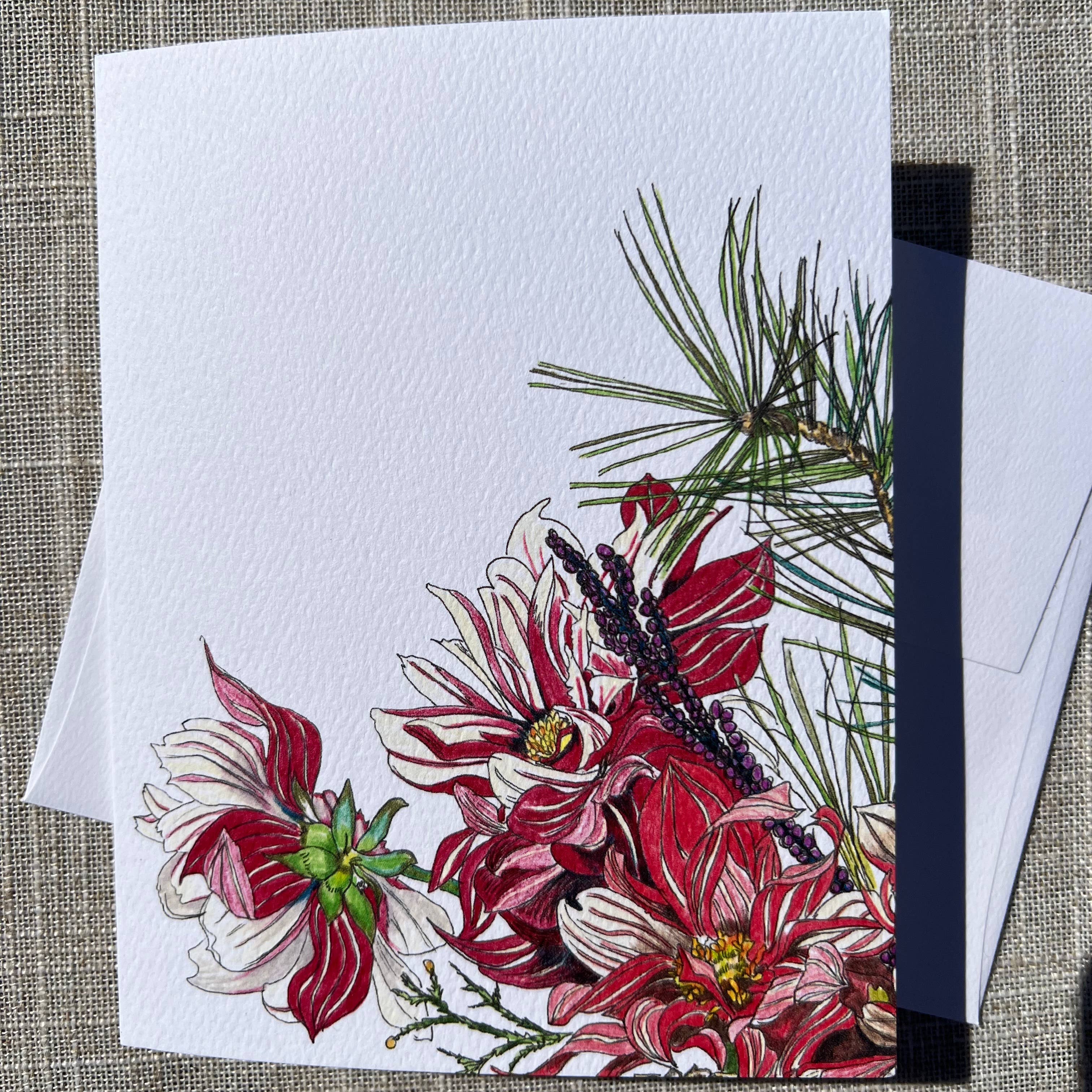 Vivid Cottage - Wholesale Season's Greetings Card - Greeting Card A2 Winter Holiday Bouquet1