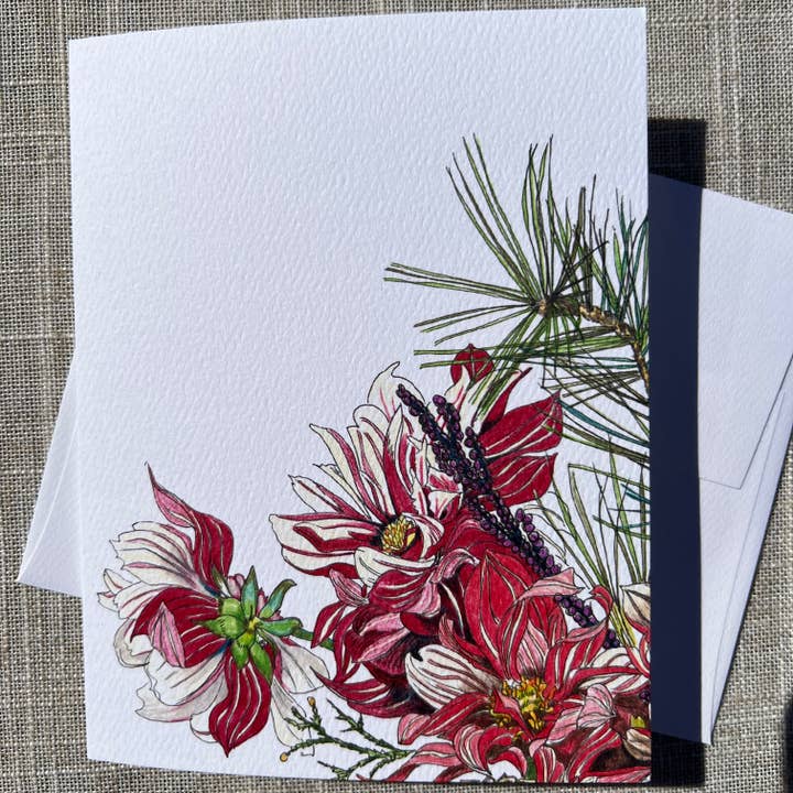 Vivid Cottage - Wholesale Season's Greetings Card - Greeting Card A2 Winter Holiday Bouquet1