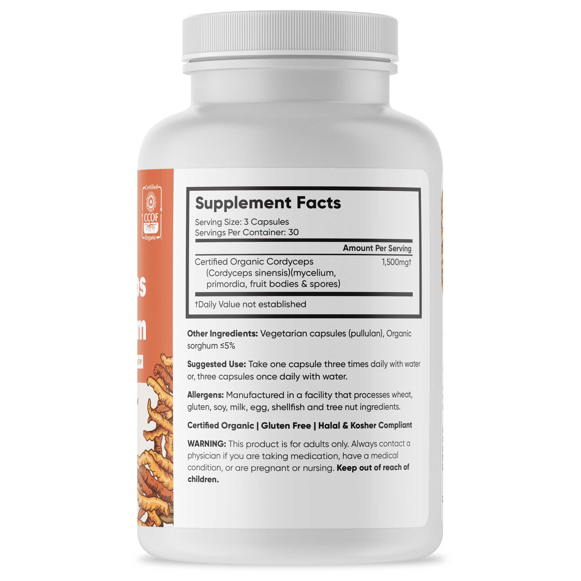 Brain Forza® - Wholesale Oral Supplement/Vitamin - Organic Cordyceps Mushroom, 90 Capsules3