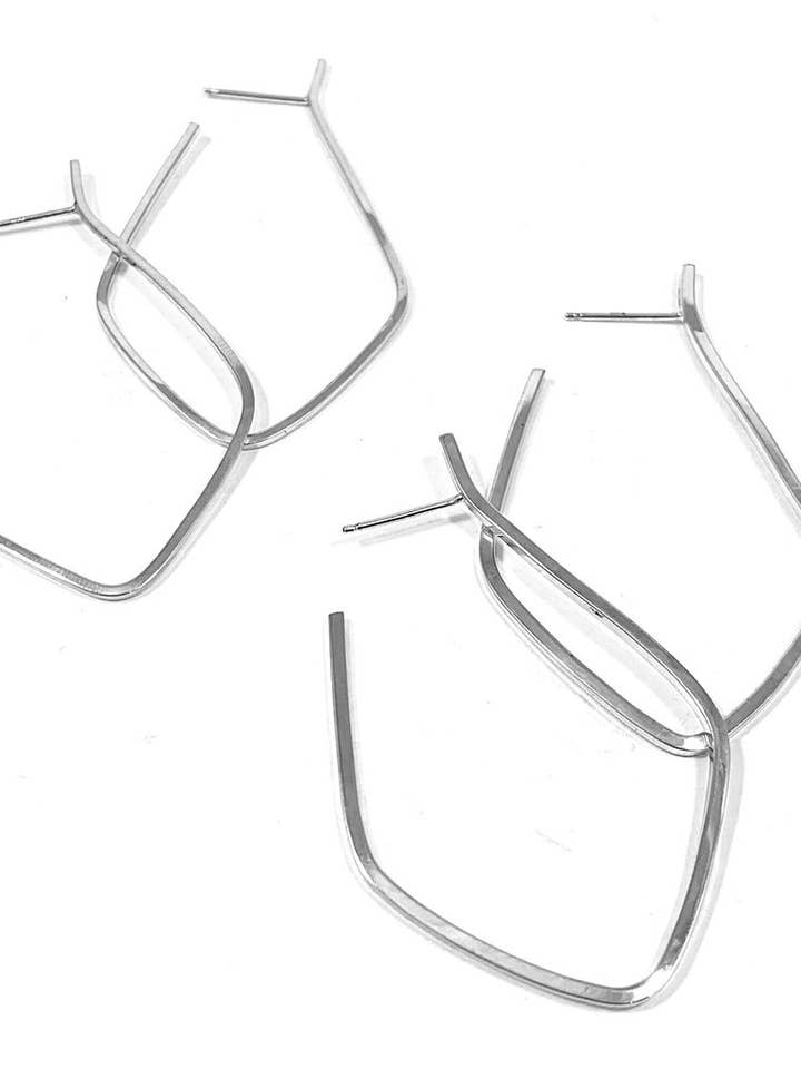 Modern Silver Post Hoops for wholesale by Ludvik HandCrafted
