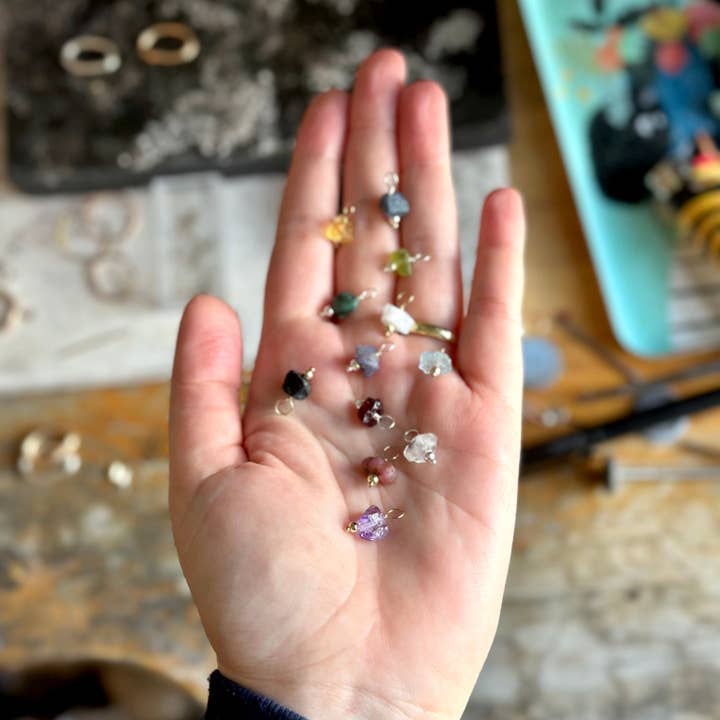 Vibrant, Raw Gem Charm for wholesale by Open Fire Jewellery