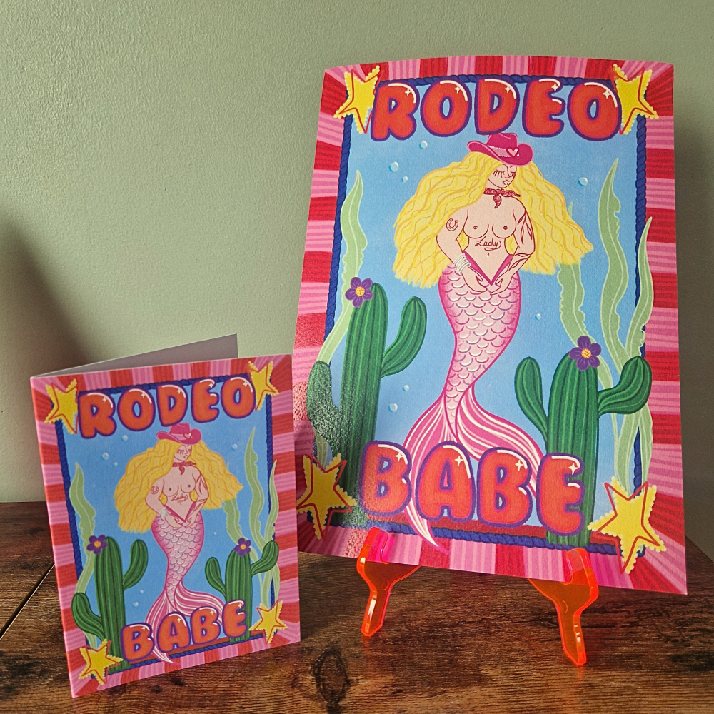 Pink Tigra - Wholesale Art Print - Rodeo Babe Mermaid Art Print | A4 & A33
