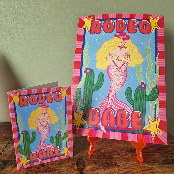 Pink Tigra - Wholesale Art Print - Rodeo Babe Mermaid Art Print | A4 & A33