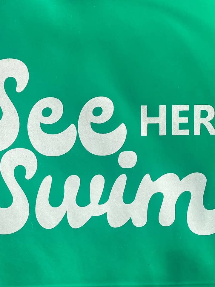 Boné de natação de látex verde See Her por atacado de See Her Swim