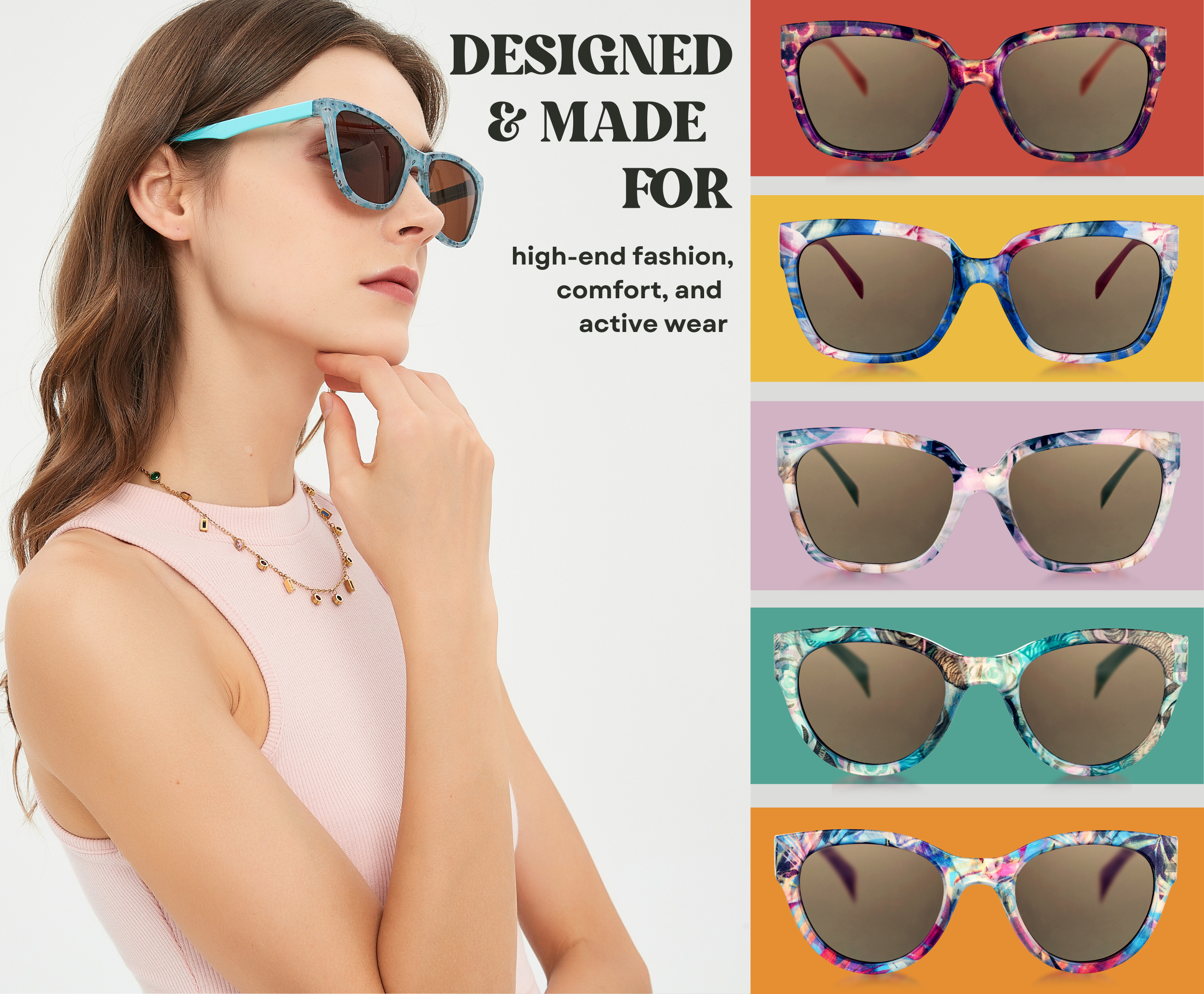 Leafael LLC - Wholesale Sunglasses - Women's - Sunglasses Womens Trendy Retro Floral Design | Polarized Lens UV400 Protection | Classic Cat Eye Frame | Casual & Active Wear10