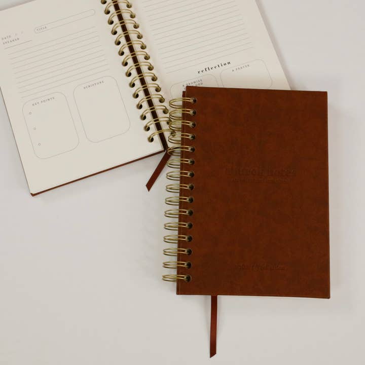 Steadfast and Sustained - Wholesale Journal/Diary - Church Notes Journal - EXTRA MARGIN SPACE Edition - Brown Faux Leather7