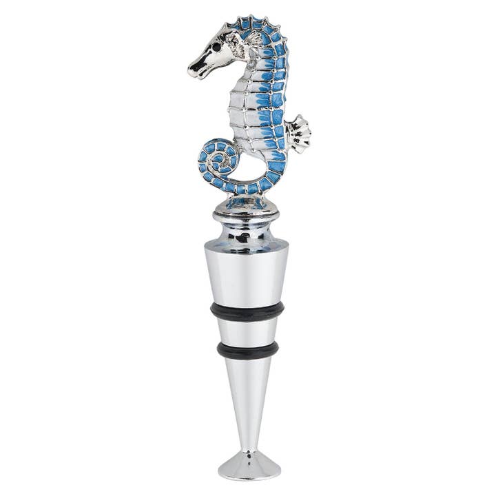 Seahorse Zinc Alloy Wine Bottle Stopper, Painted for wholesale by Supreme Housewares