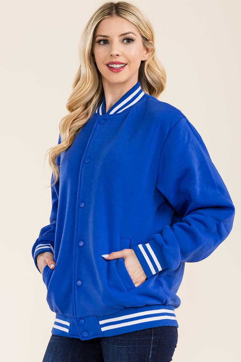 WEIV - Vente Veste d'université/de baseball – femme - Veste universitaire en polaire Boyfriend5