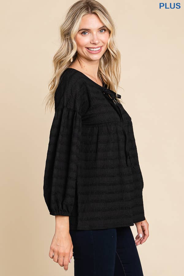 Culture Code – wholesale Blouse – Women’s – CJT1814QX - DRAW STRING PEASANT BLOUSE2