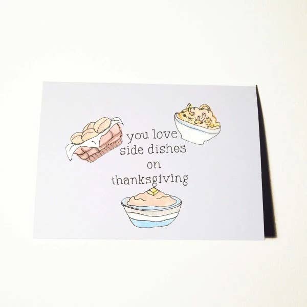 Thanksgiving Side Dish Card for wholesale by ratbone skinny + the oddball club