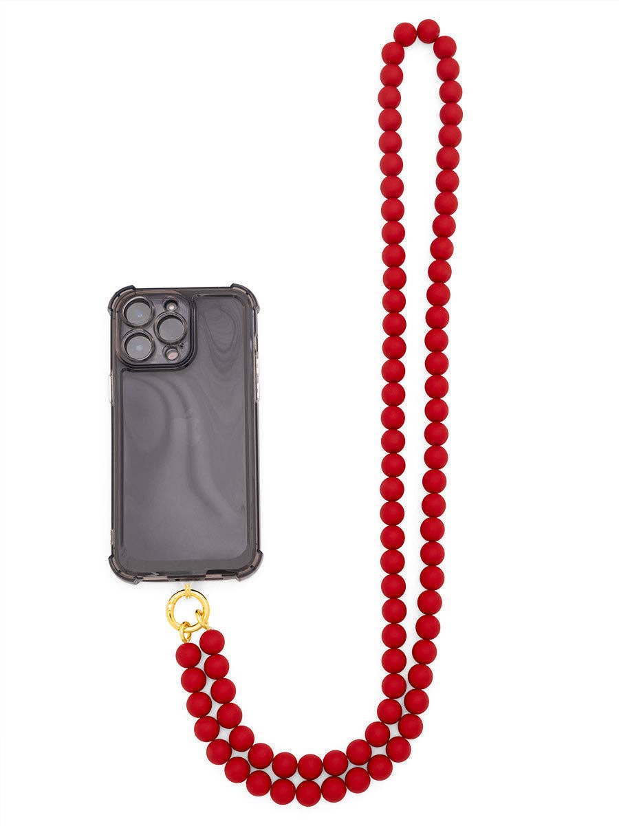 ZENZII Jewelry - Wholesale Beaded/Pearl Necklace - Matte Resin Beaded Crossbody Phone Lanyard14