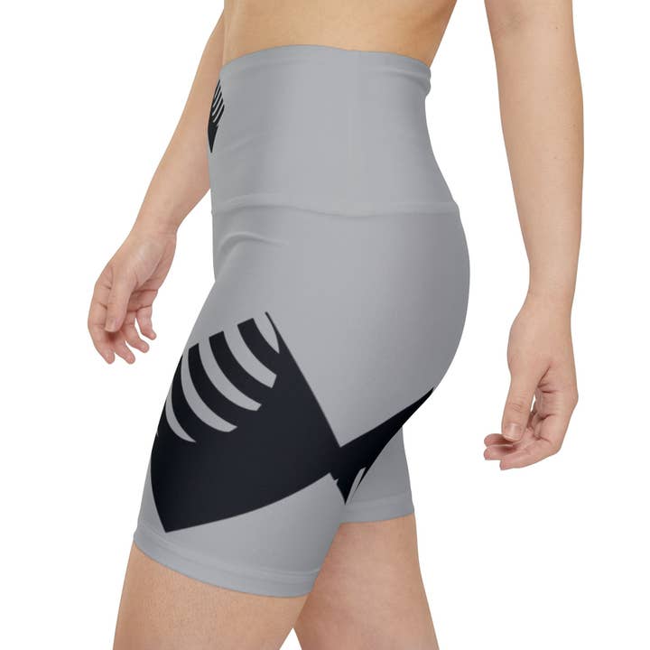 Stylish Women's Workout Shorts for Active Lifestyle - Grey with Black Design for wholesale by RC'nSONS