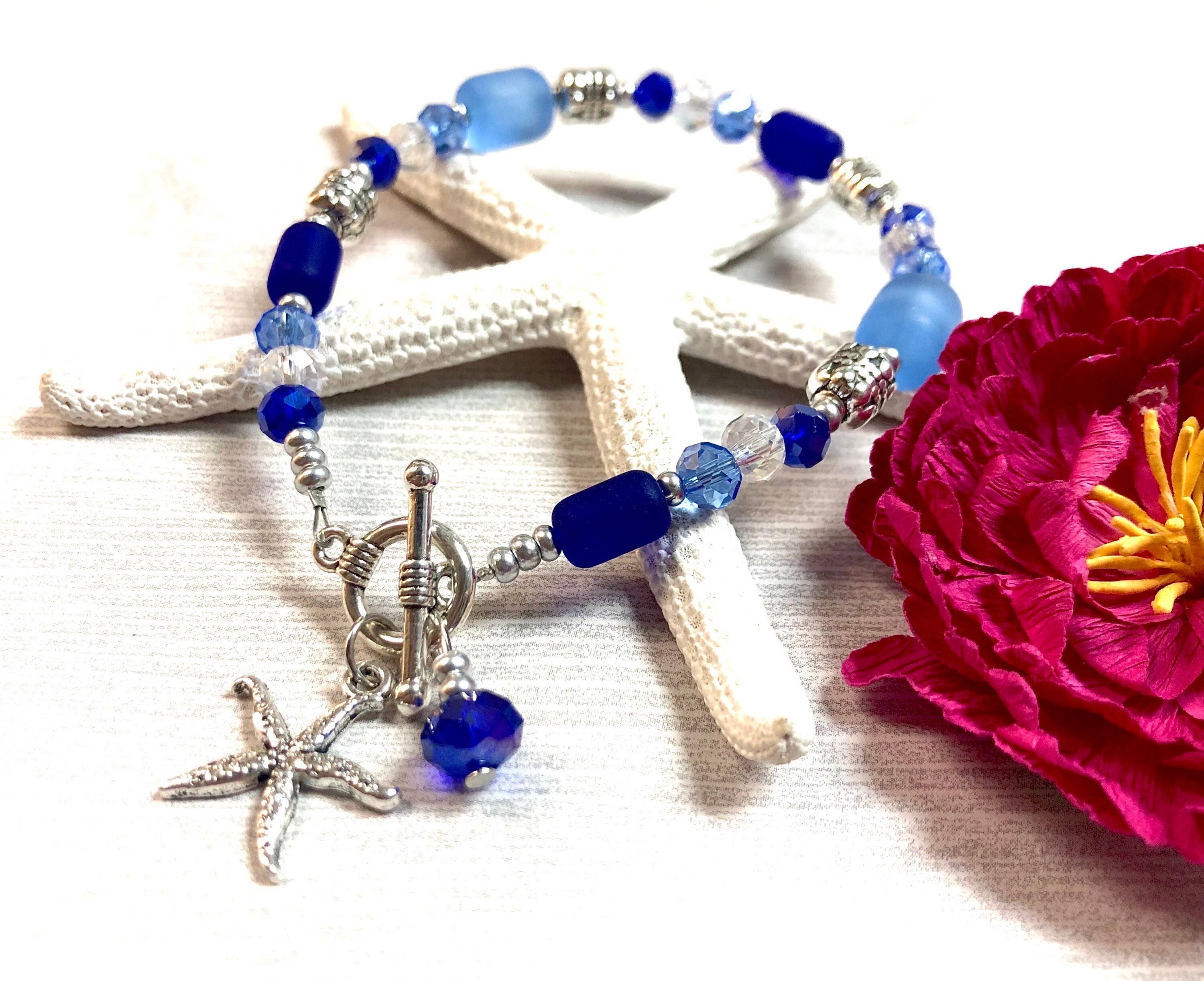 Devi Creations - Wholesale Charm/Dangle Bracelet - BRAC#44/ SF- Sea Glass Starfish Bracelets Assortment4