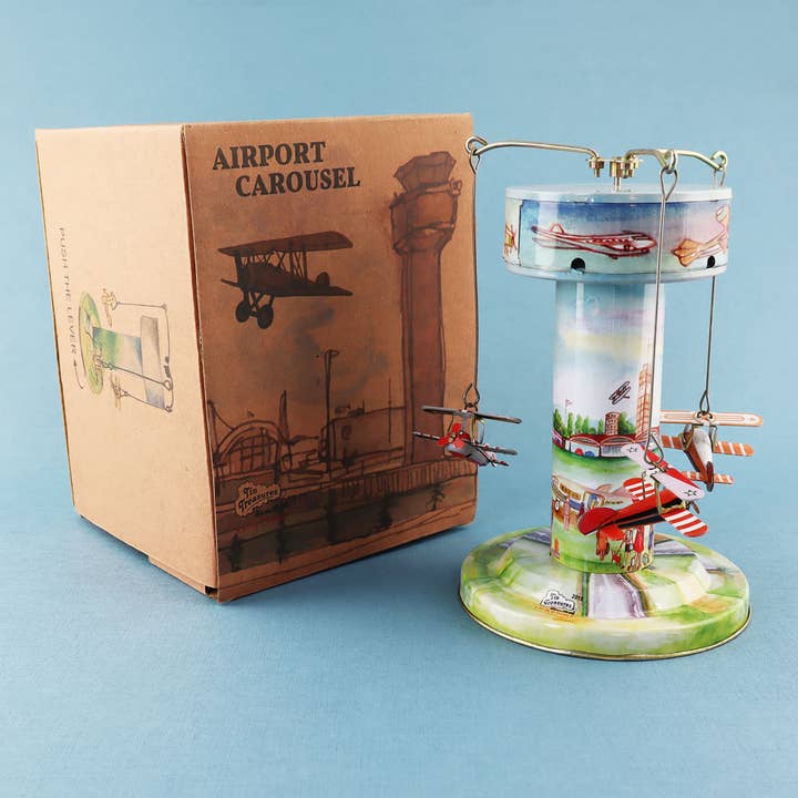 Tribal Trade GmbH - Wholesale Classic Toy - Kids - Tin toy carousel airplanes airport9