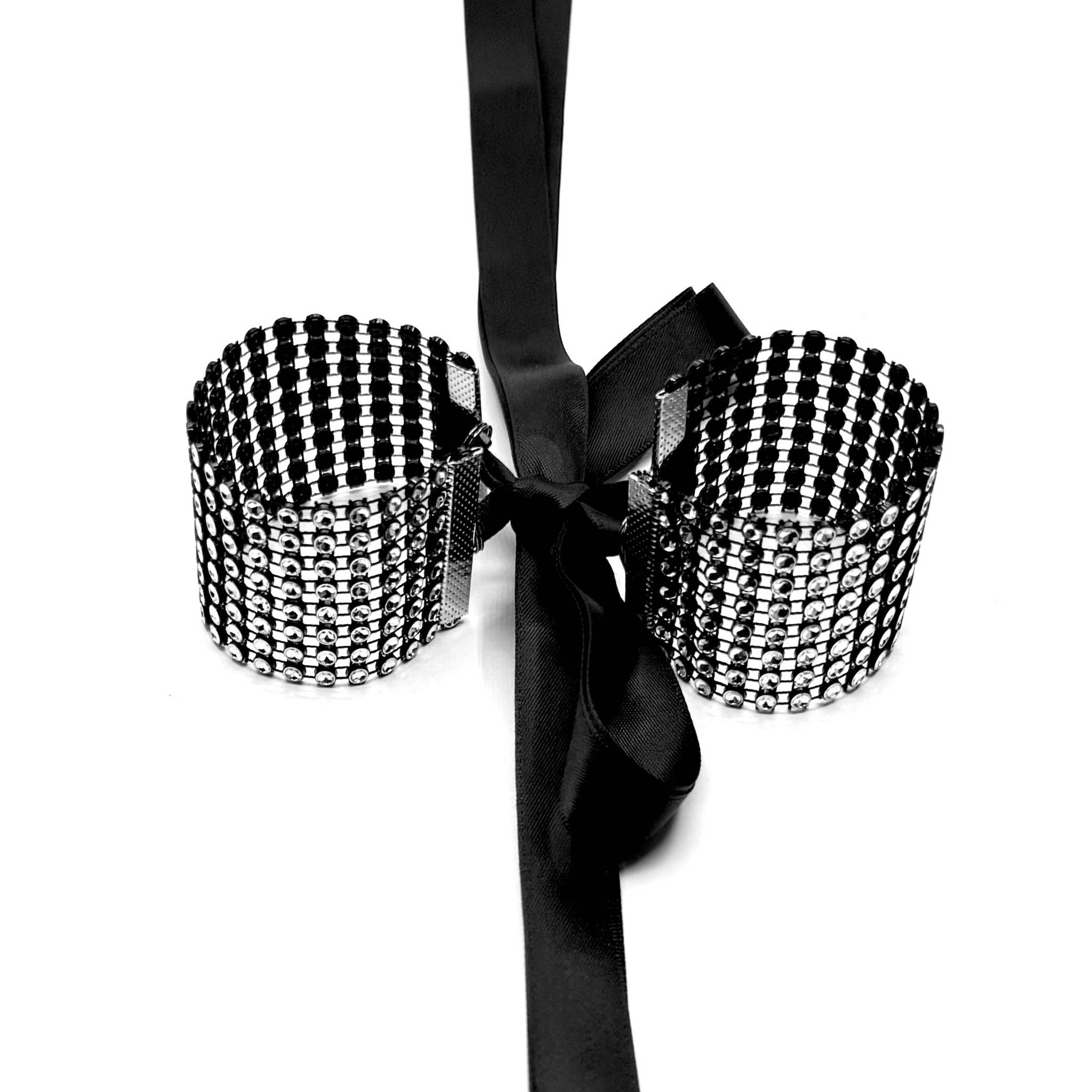 Tyes By Tara - Wholesale Sex Toy - Vixen Tyecuffs | Sparkly Rhinestone Mesh Handcuffs 2