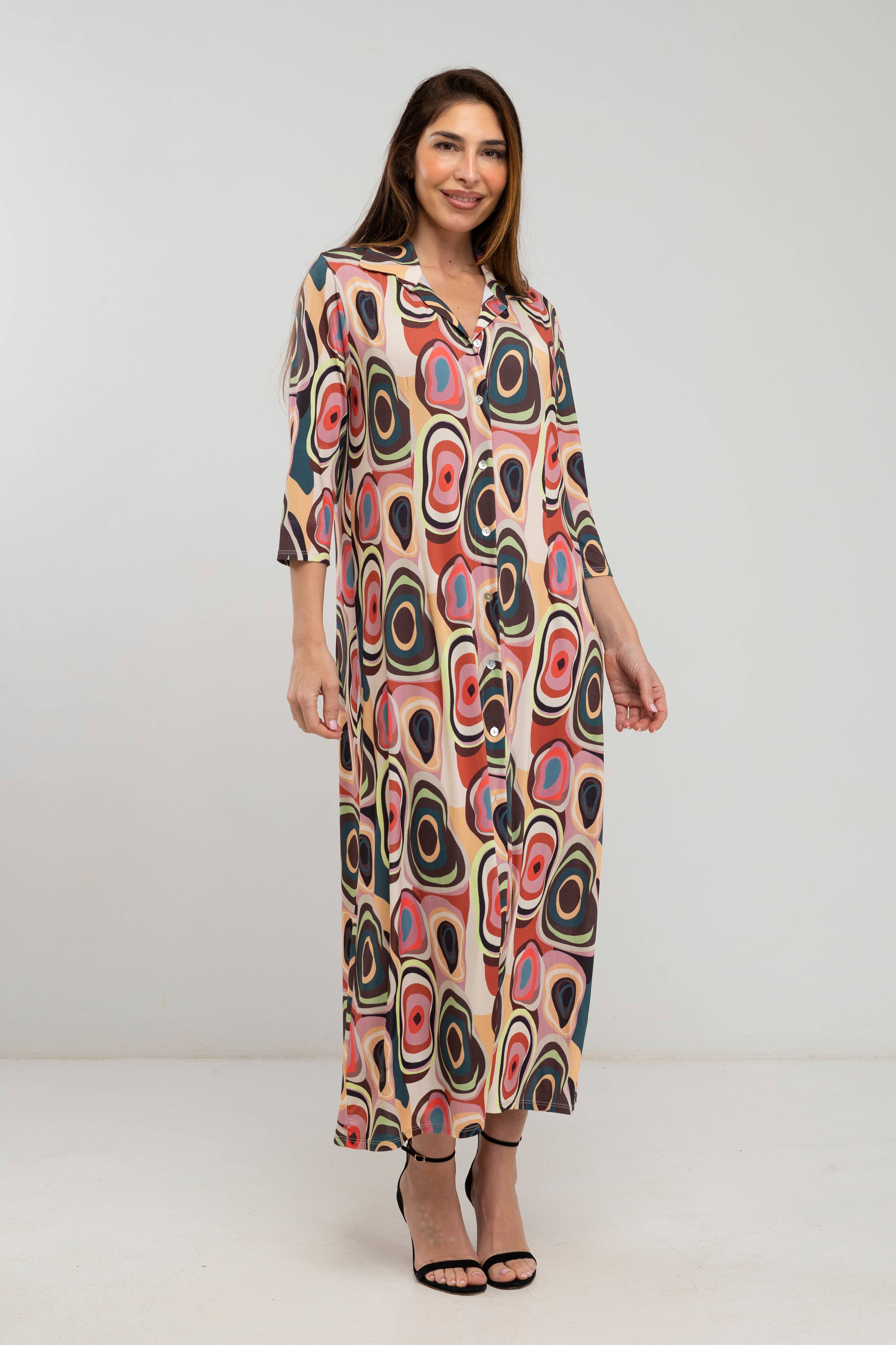 Julie d orleac - Wholesale Dress - Women's - Long printed shirt dress1
