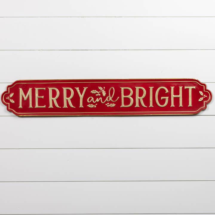 Ragon House - Wholesale Christmas Decoration - 42.75" MERRY & BRIGHT PLAQUE