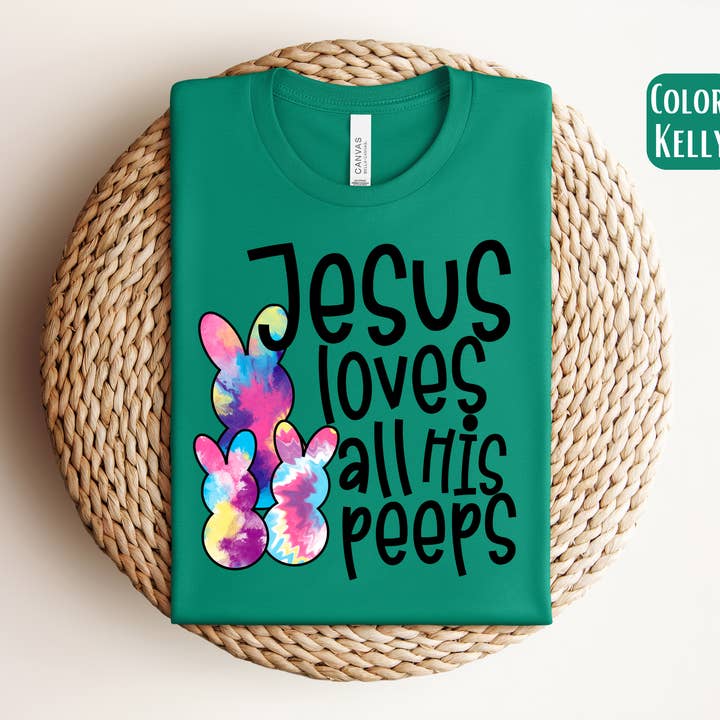 The Shirt Company - Vendita all'ingrosso Maglietta stampata - Donna - Camicia Jesus Loves All His Peeps - Camicia pasquale0