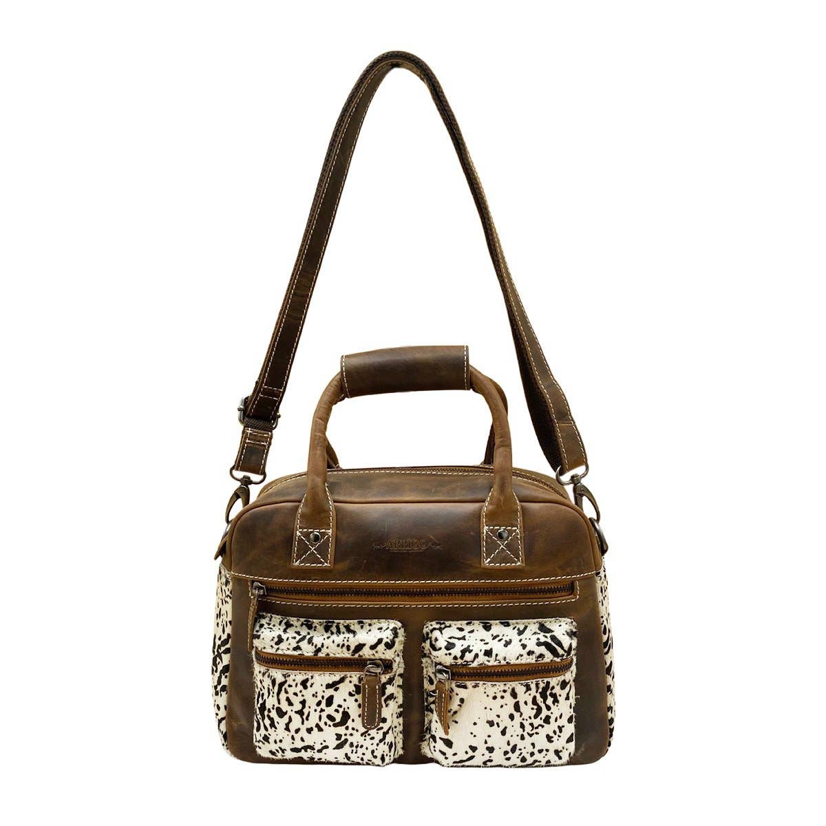 Arrigo - Wholesale Shoulder Bag - Women's - Westernbag Cognac Buffalo Leather with an Animal Print5