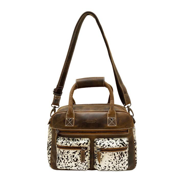 Arrigo - Wholesale Shoulder Bag - Women's - Westernbag Cognac Buffalo Leather with an Animal Print5