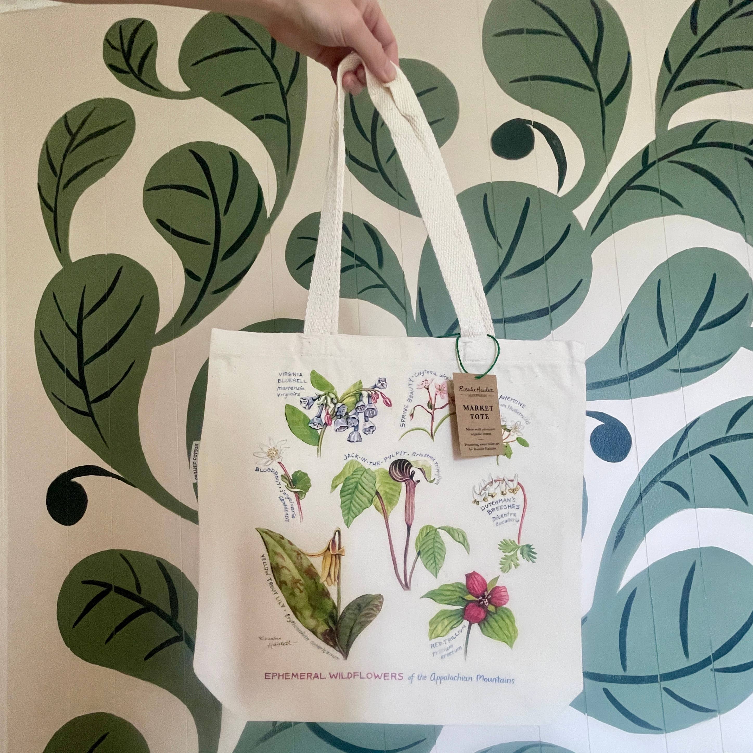 Rosalie Haizlett Illustration - Wholesale Tote Bag - Unisex - Appalachian Wildflowers Market Tote6