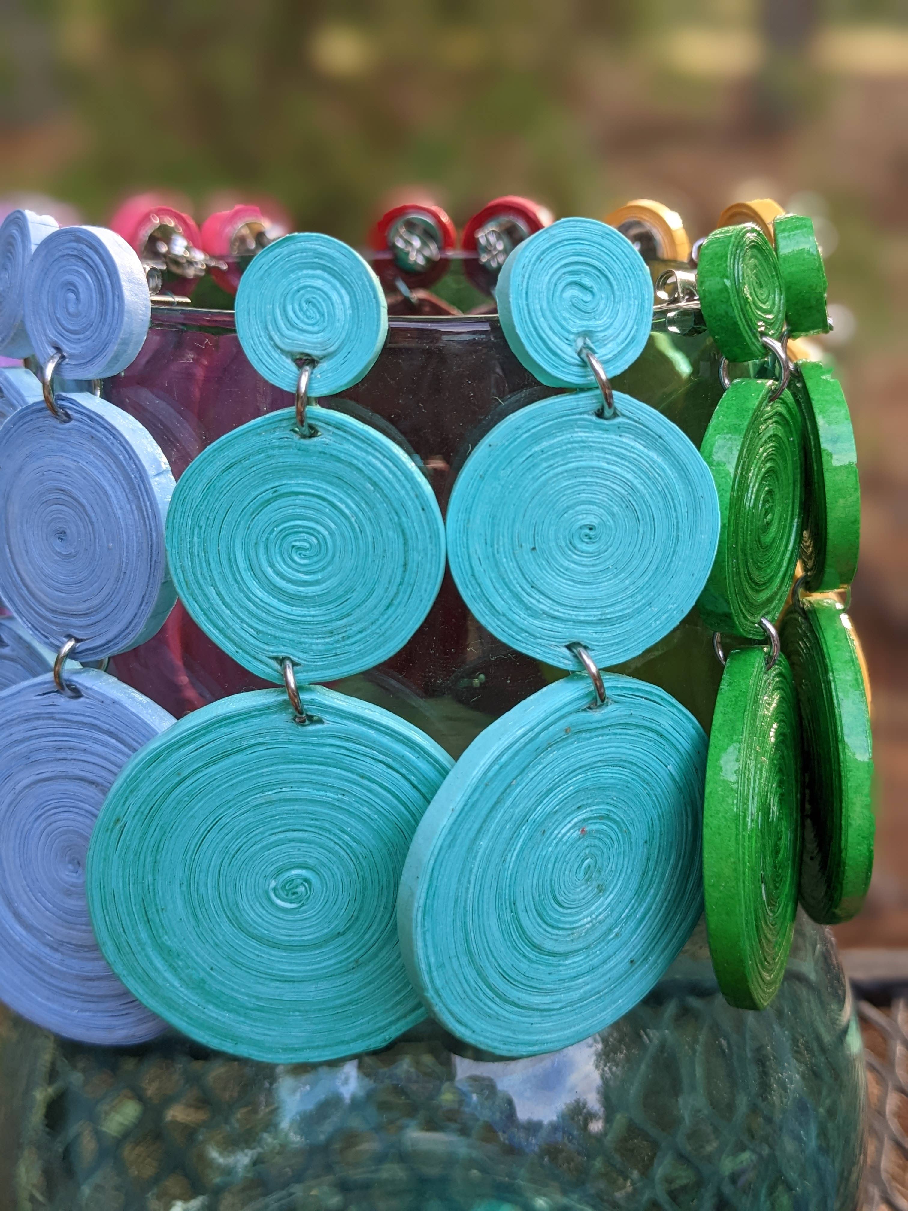 Lumago Designs - Wholesale Stud/Post Earrings - RC round paper bead stud earrings Case8