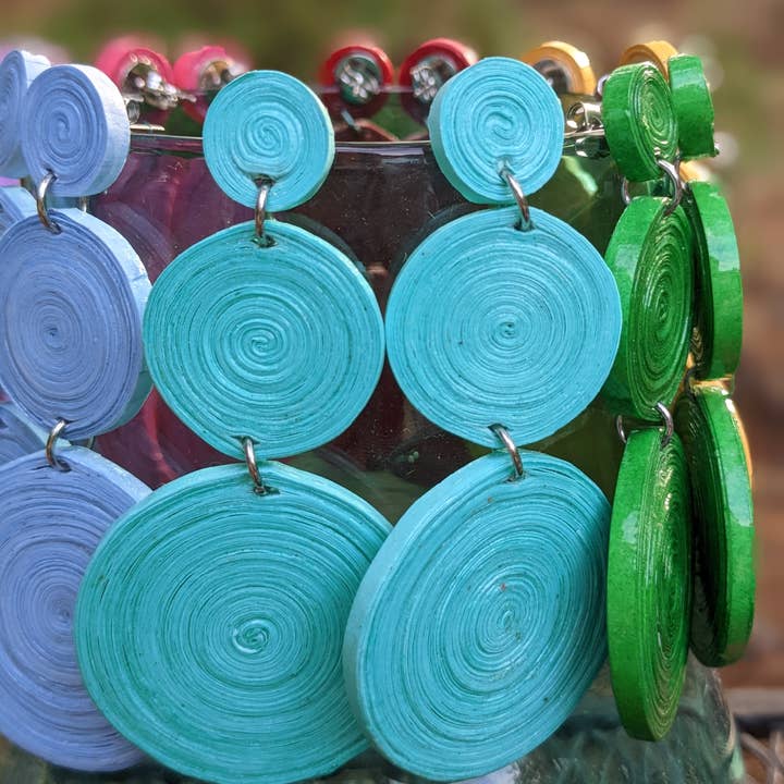 Lumago Designs - Wholesale Stud/Post Earrings - RC round paper bead stud earrings Case8