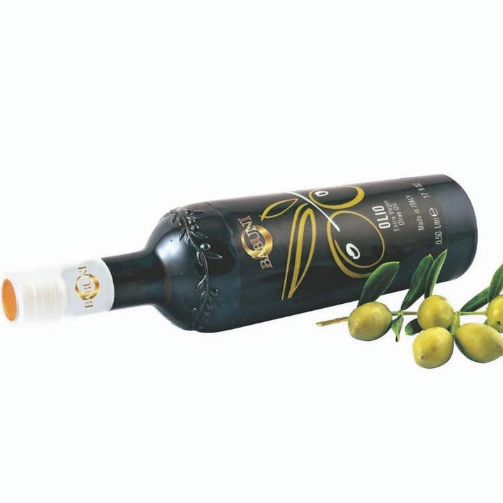 Case of First Cold Pressed 100% Italian Olive Oil for wholesale by BABUNI Gourmet & Specialties