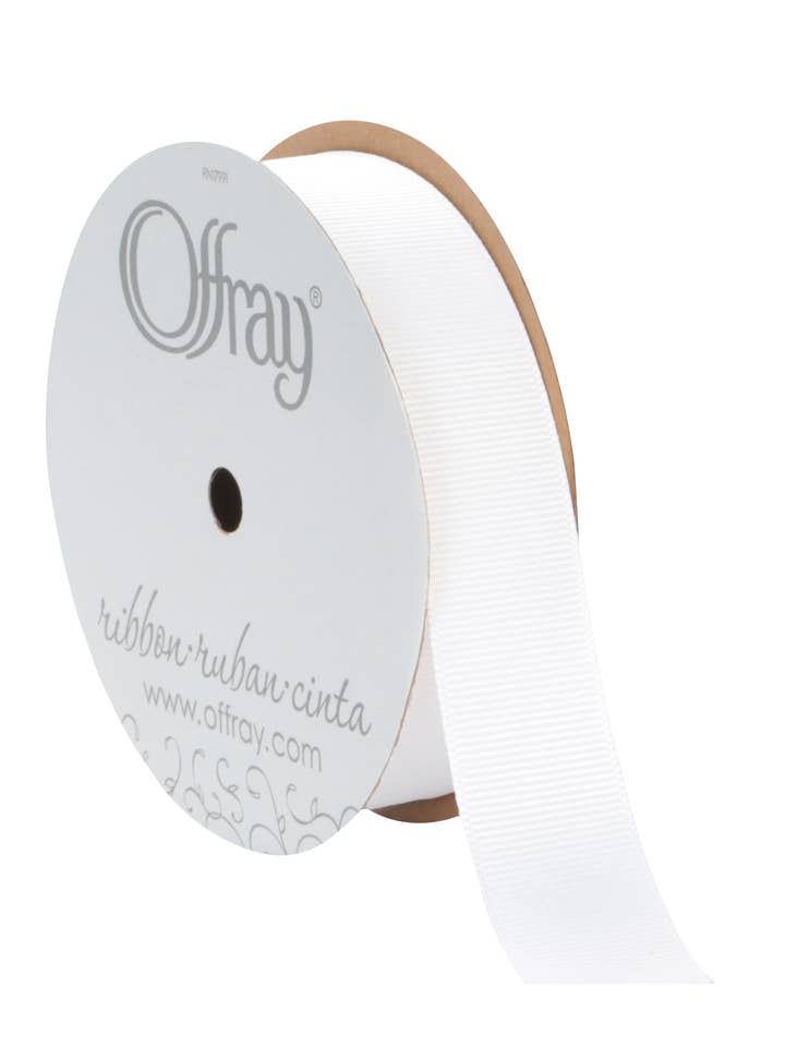 Grosgrain White 7/8" x 100 Yards for wholesale by Berwick Offray Ribbon