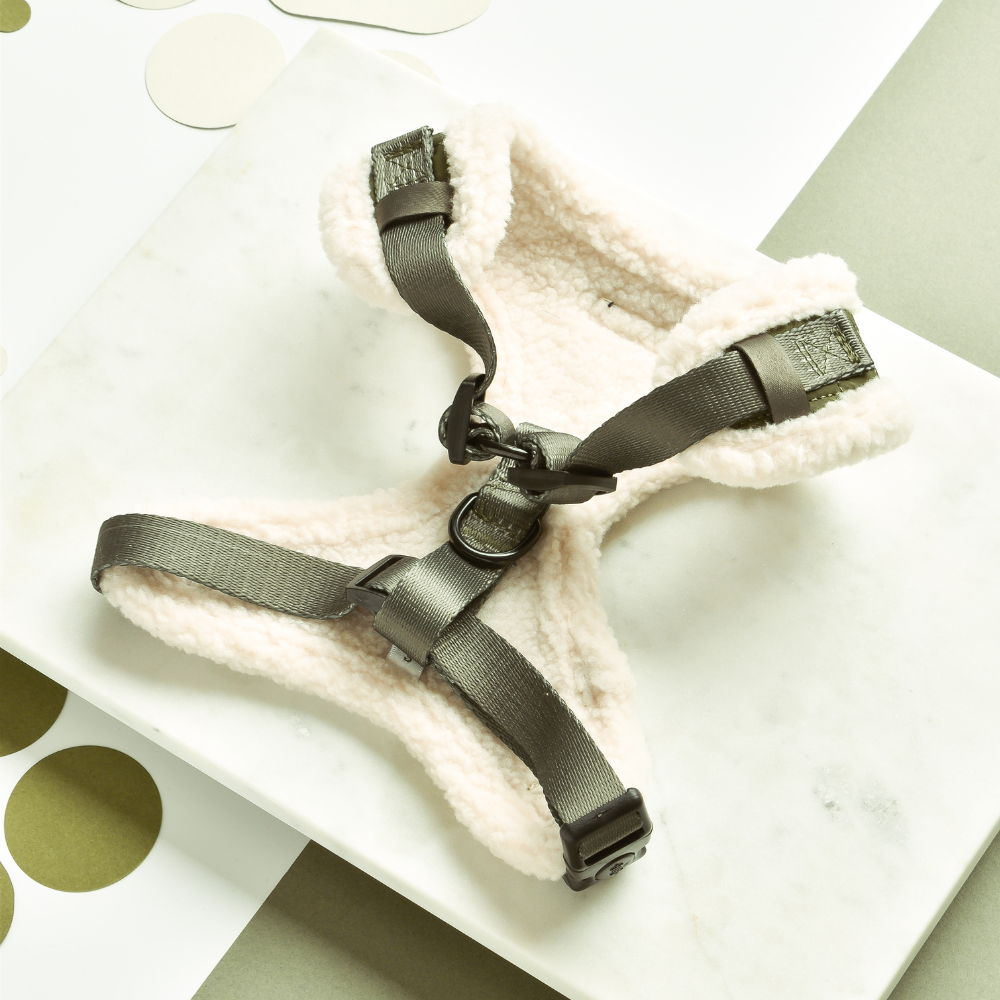 Cocopup London - Wholesale Pet Harness - Dog - Khaki Quilted Adjustable Neck Harness2