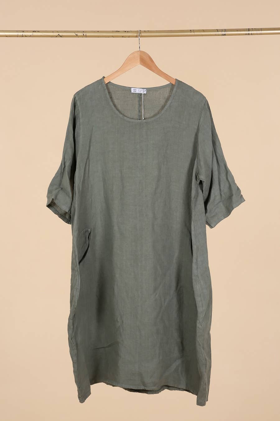 la maison des fibres naturelles - Wholesale Dress - Women's - Round neck dress in 100% linen 676125