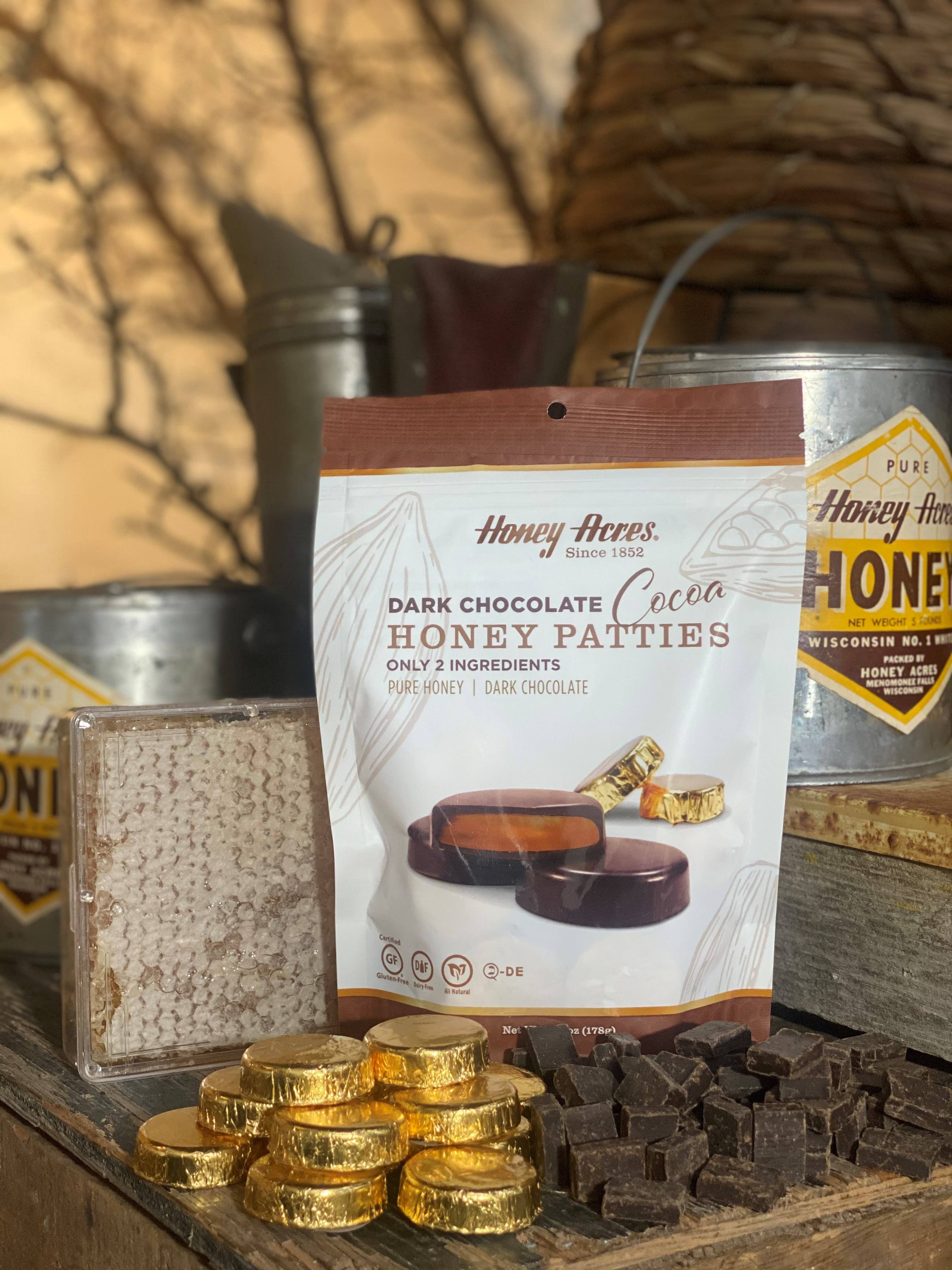Honey Acres Inc. - Wholesale Chocolate Covered Sweets - Dark Chocolate Cocoa Honey Patties3
